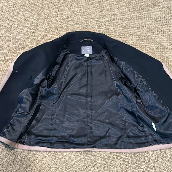 J. Crew Nello Gori Wool Peacoat Black Tan Trimmed size 12 - Picture 10 of 17